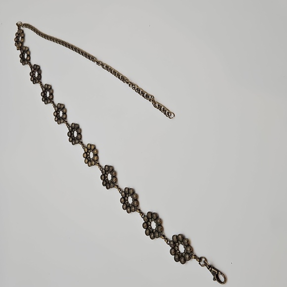 Chico's Chic Floral Belt with Blue and Gold Accents Vintage Metallic Metal 48" - Picture 5 of 6